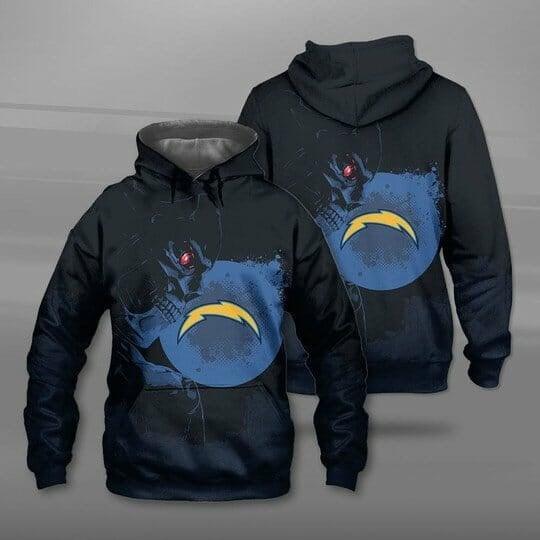 Sport-Team Los Angeles Chargers Gold Blue Skull Pullover Hoodie Aop Shirt