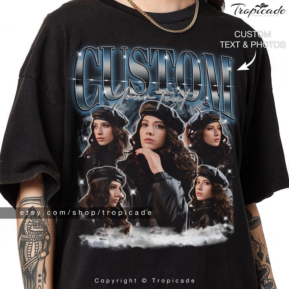 Custom Bootleg Rap Tee, Custom Bootleg Shirt, Custom Photo Shirt, Birthday Gift, Husband Christmas Gift, Custom Your Own Bootleg Shirt Prowallart