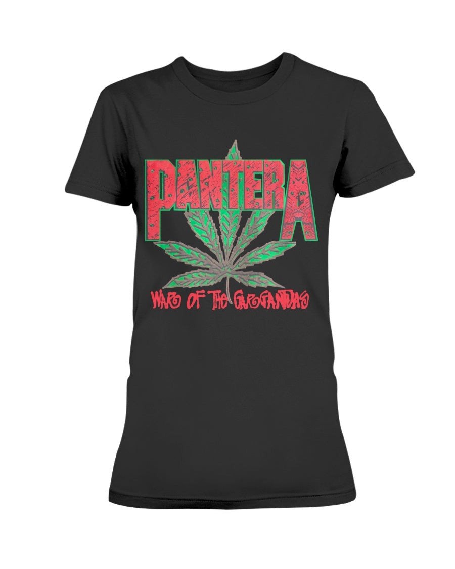 Vintage 90S Pantera White Zombie 1996 War Of Gargantuas Vtg Rare Weed Leaf Concert Tour Band Ladies T Shirt 081721