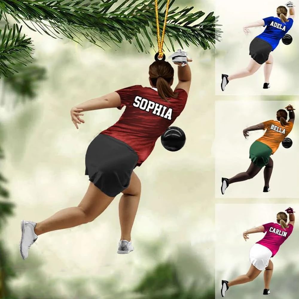Personalized Bowling Ornament Gifts Sport Christmas Ornaments Bowling Player Gifts Bowling Team Gift Bowling Xmas, Ornament Decoration, Ornament For Gift, Ornament Christmas X Halloween Collection From Snorider