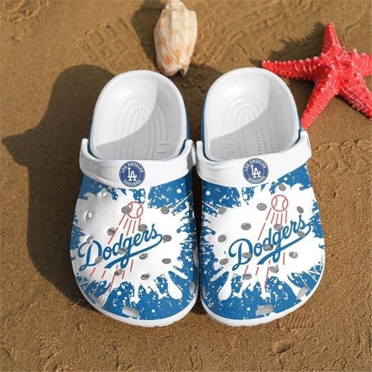 Los Angeles Dodgers MLB Team Logo Blue White Crocss Classic Clogs Shoes Ver428