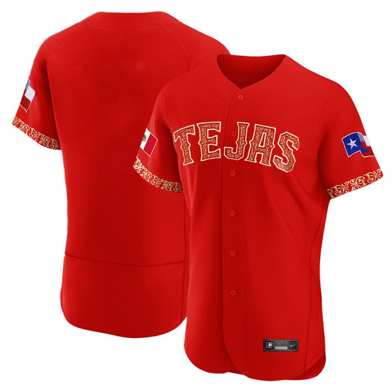 Texas Rangers Tejas Red Jersey – All Stitched