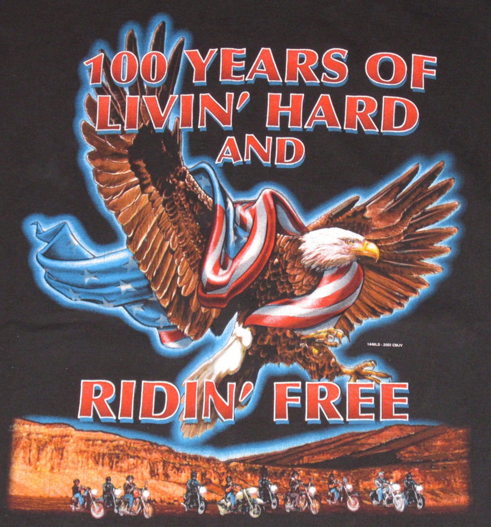 Road Rash – Vintage Big Eagle Leather Biker T-Shirt From Columbus Oh – -Not Screen Stars – Harley-Davidson