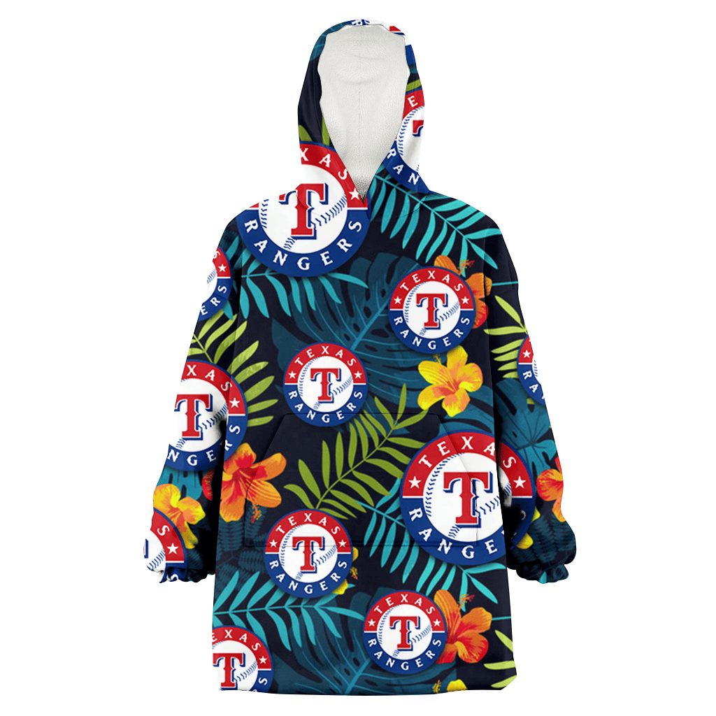 Texas Rangers Orange Yellow Green Leaf Black Background 3D Printed Hoodie Blanket Snug Hoodie