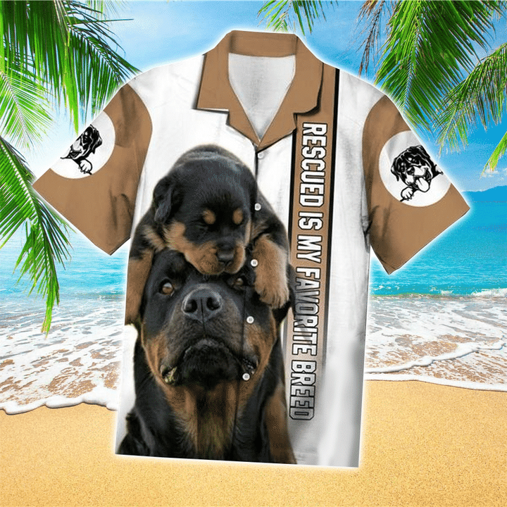 Rottweiler Is My Favorite Breed Hawaiian Shirt, Dog Short Sleeve Hawaiian Aloha Shirt