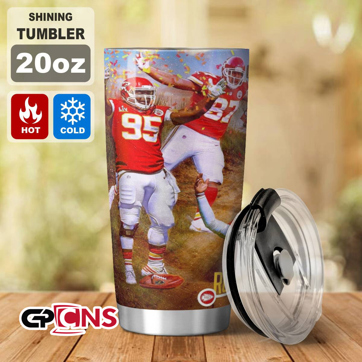 Onlytee - Insulated Tumbler - Kansas City Chiefs Run It Back Shining Tumbler 20Oz