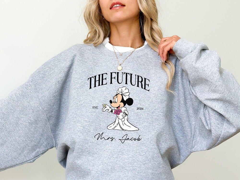Custom Disney Future Mrs Sweatshirts, Minnie Bride Sweatshirt, Disney Fiancee Sweatshirt, Engagement Gifts For Her, Just Engaged Gifts Buzzteens Shop Teerealmstore