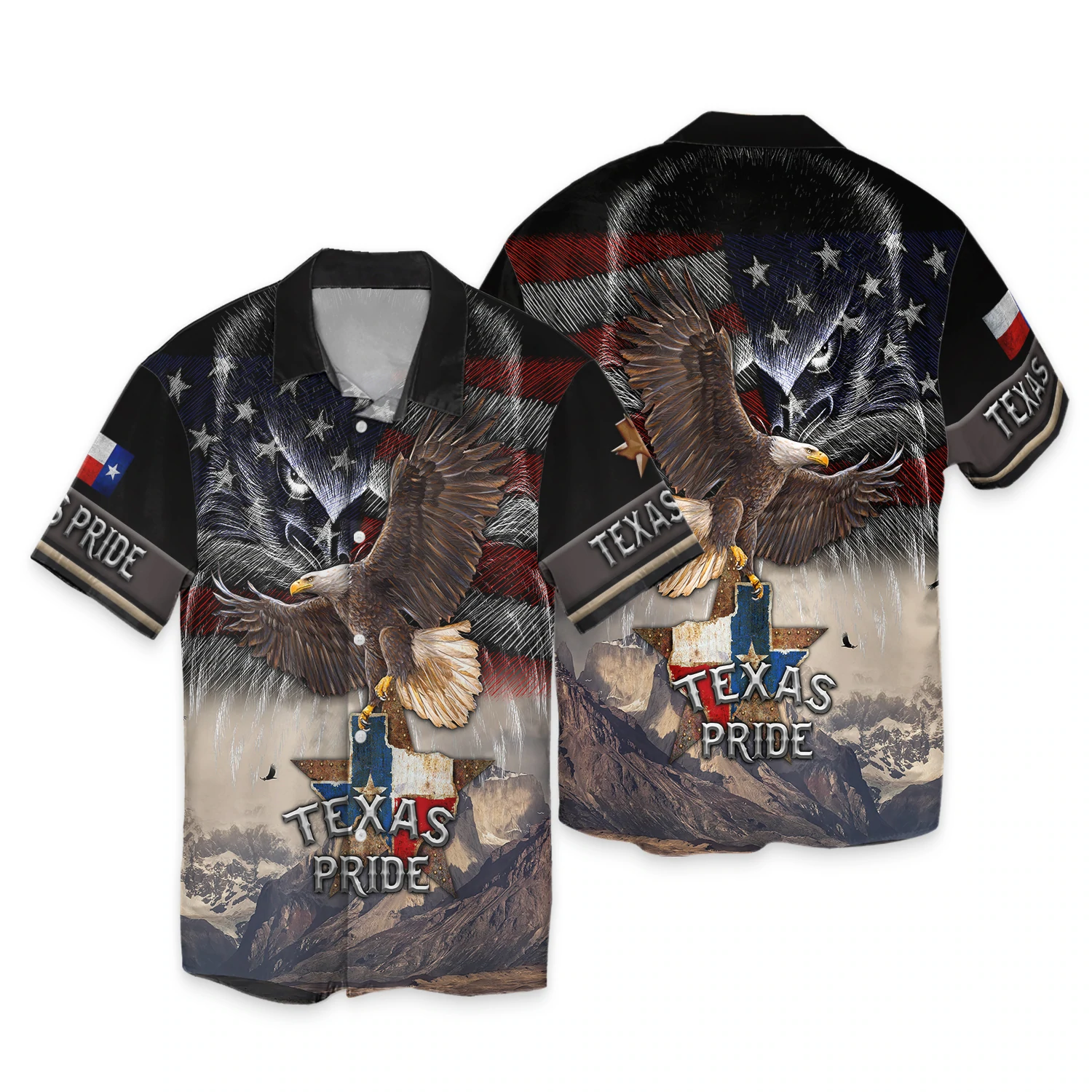 Eagle Texas Hawaiian Shirt, Texas Pride 3D Full Print Hawaii Shirt