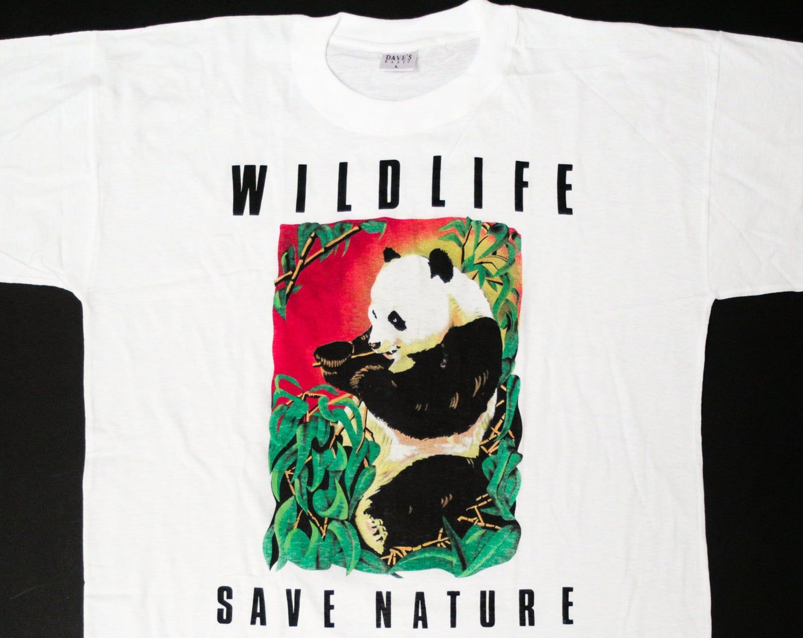 Vintage 90S Wild Life Panda T-Shirt L | Save The Planet Endangered Species Ecology Forest Animal Recycle Environt Bio World Peace Jungle