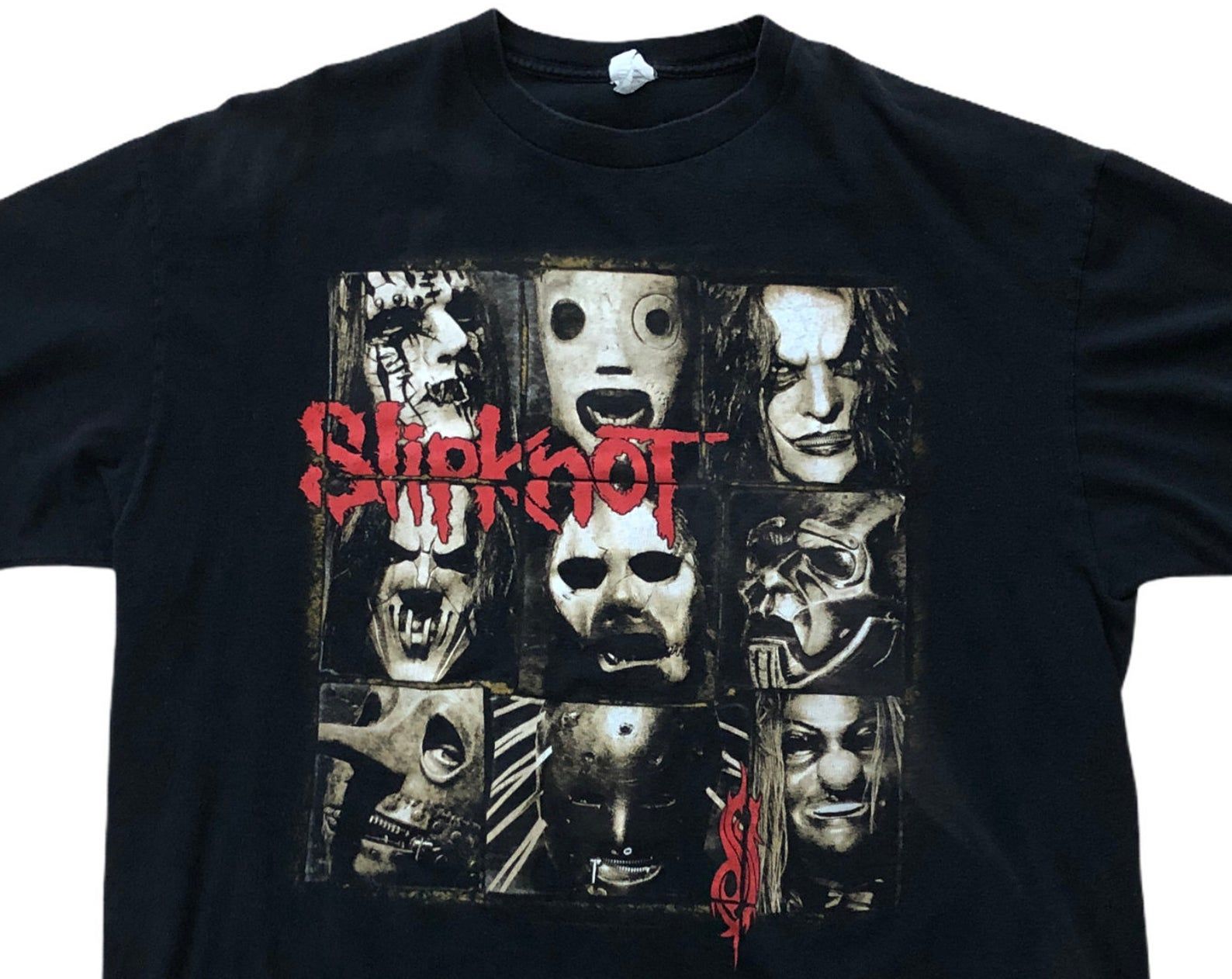 Slipknot Vintage Band Masks Enneagram Faces Heavy Metal Corey Taylor Roadrunner Rock 2 90S Y2K 00S Black X T-Shirt