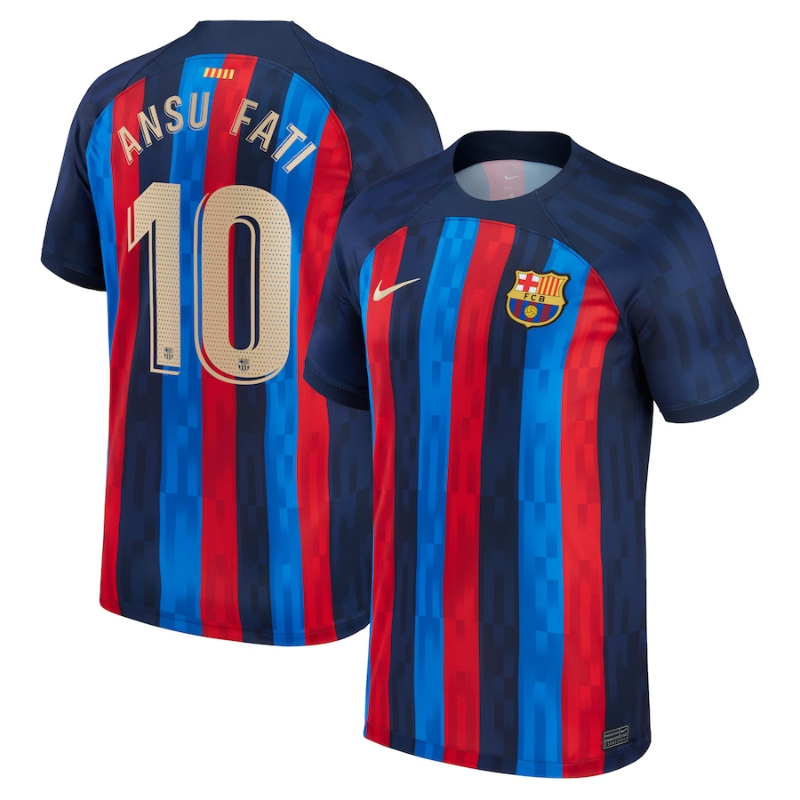 Barcelona Home Stadium   Unisex Shirt 2023 With Ansu Fati 10 Printing –