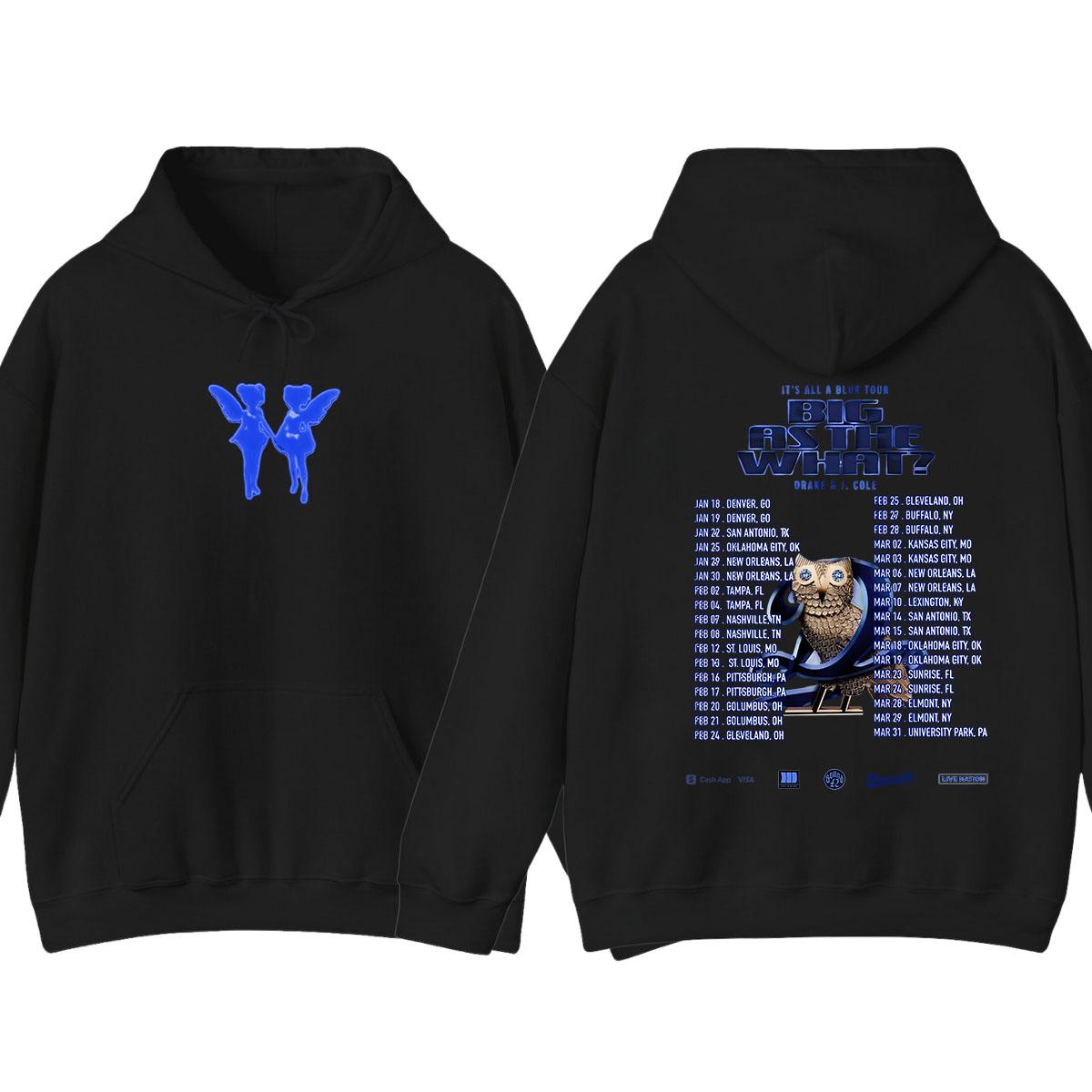 Drake For All The Dogs Scary Hours Edition Album Cover Itâs All A Blur Big As The What Tour 2024 Unisex Hoodie