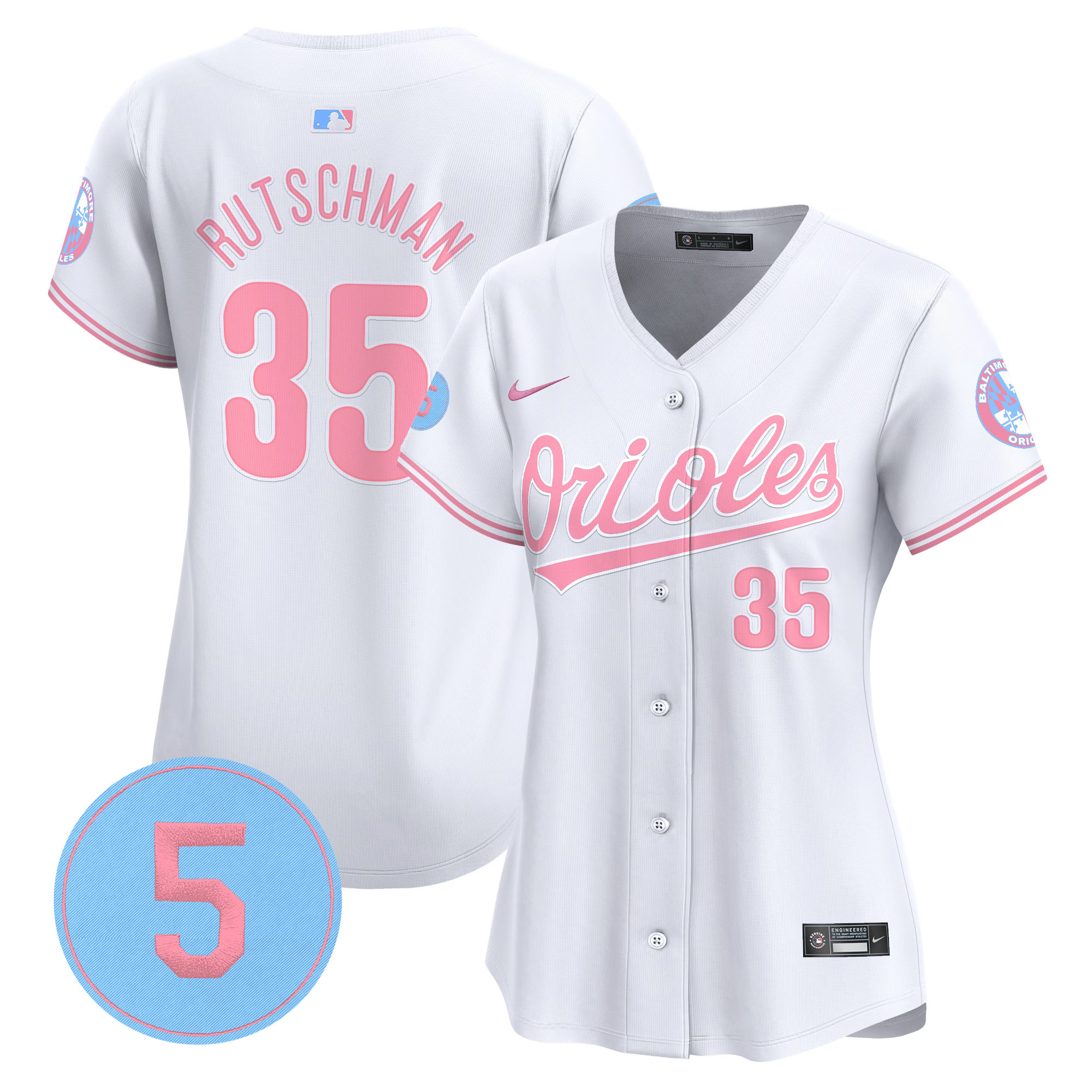 Women’S Orioles Bubblegum Pink Robinson Patch Vapor Premier Limited Jersey – All Stitched