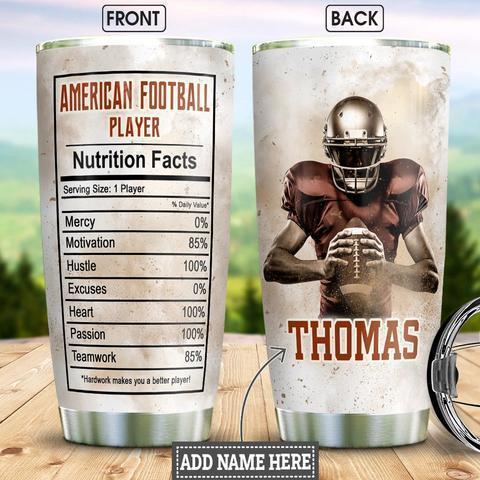 American Football Personalized Stainless Steel Tumbler, Personalized Tumblers, Football Tumbler, Custom Tumblers Fashion24Hs