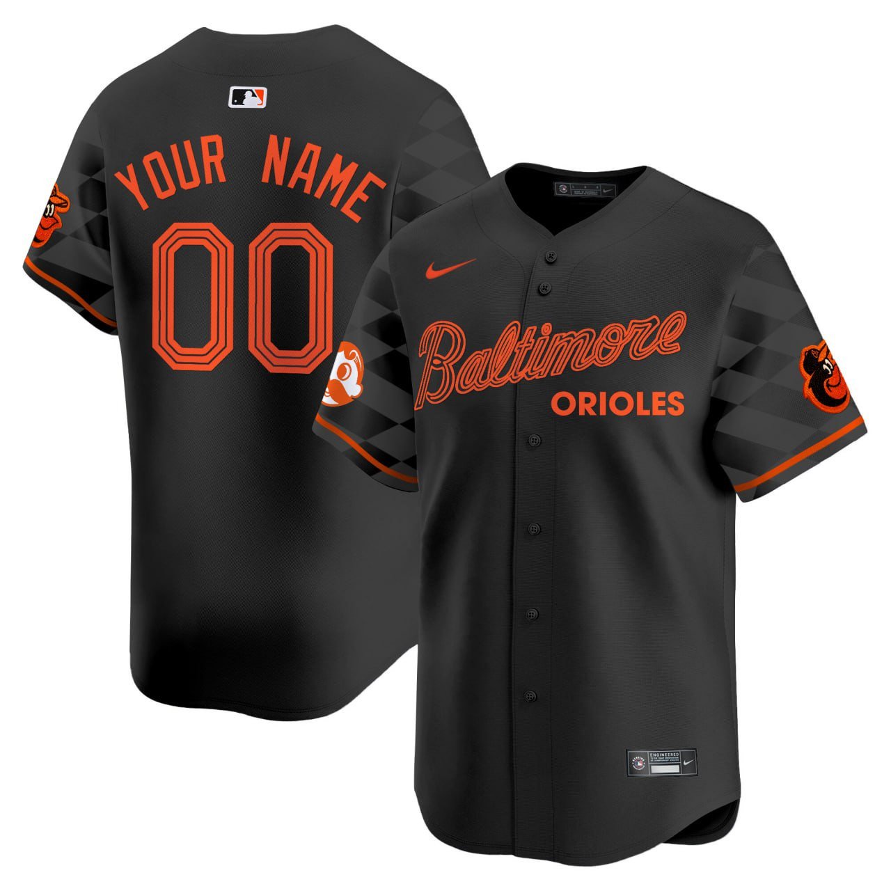 Baltimore Orioles Black City Light Edition Custom Jersey – All Stitched