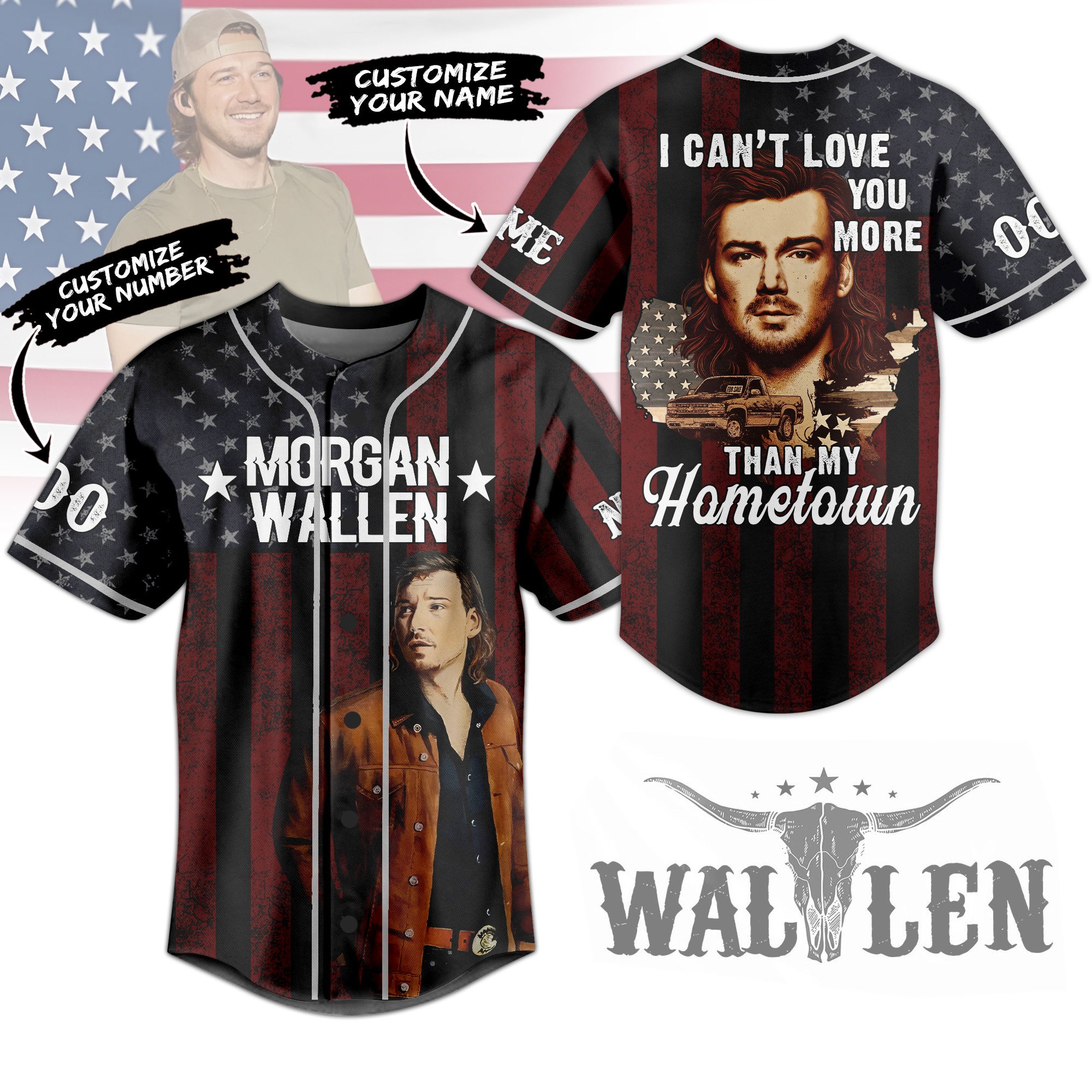 Merchcustom Morgan Wallen Baseball Jersey For Fans