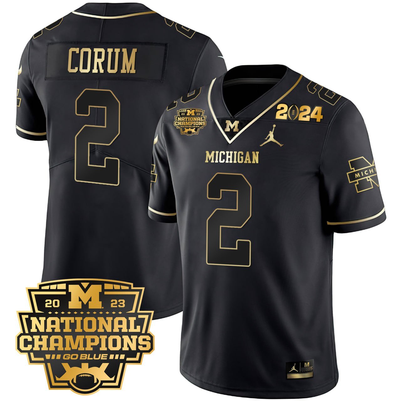 Blake Corum Michigan Wolverines 2023 National Champions Patch Jersey – All Stitched