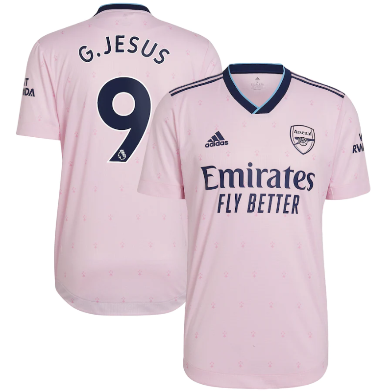 Arsenal Third Shirt   2022-23 With G.Jesus 9 Printing Player Unisex Jersey – All Genders