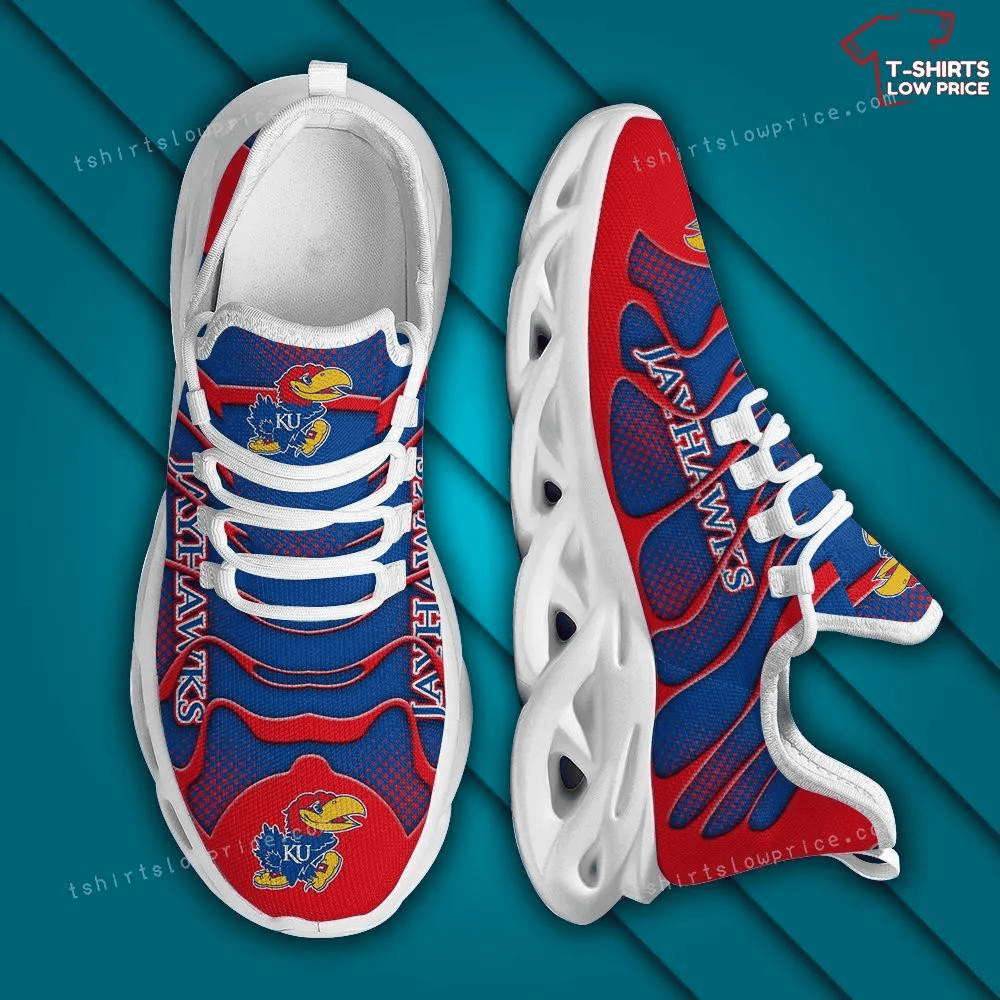 Kansas Jayhawks Blue Red Max Soul Running Shoes 735