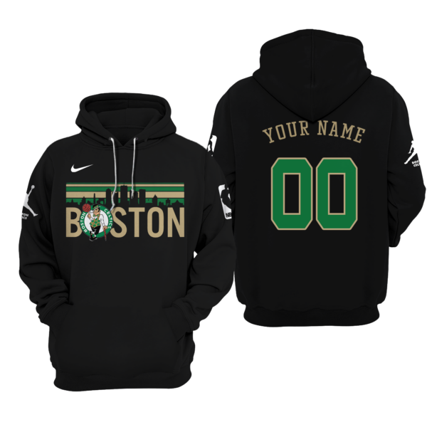Boston Celtics Unisex Sportiqe Downtown Boston Rowan Black  Pullover Hoodie