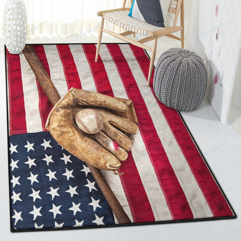 America Gifts Bedroom Rugs Baseball American Flag Area Rectangle Rugs Carpet Living Room Bedroom Availablerug Store