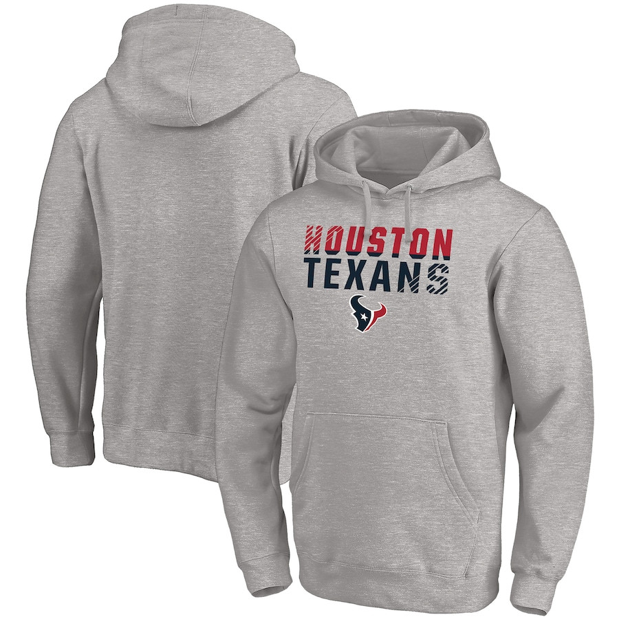 Houston Texans NFL Fade Out Team Name Heather Gray Print 2D Hoodie