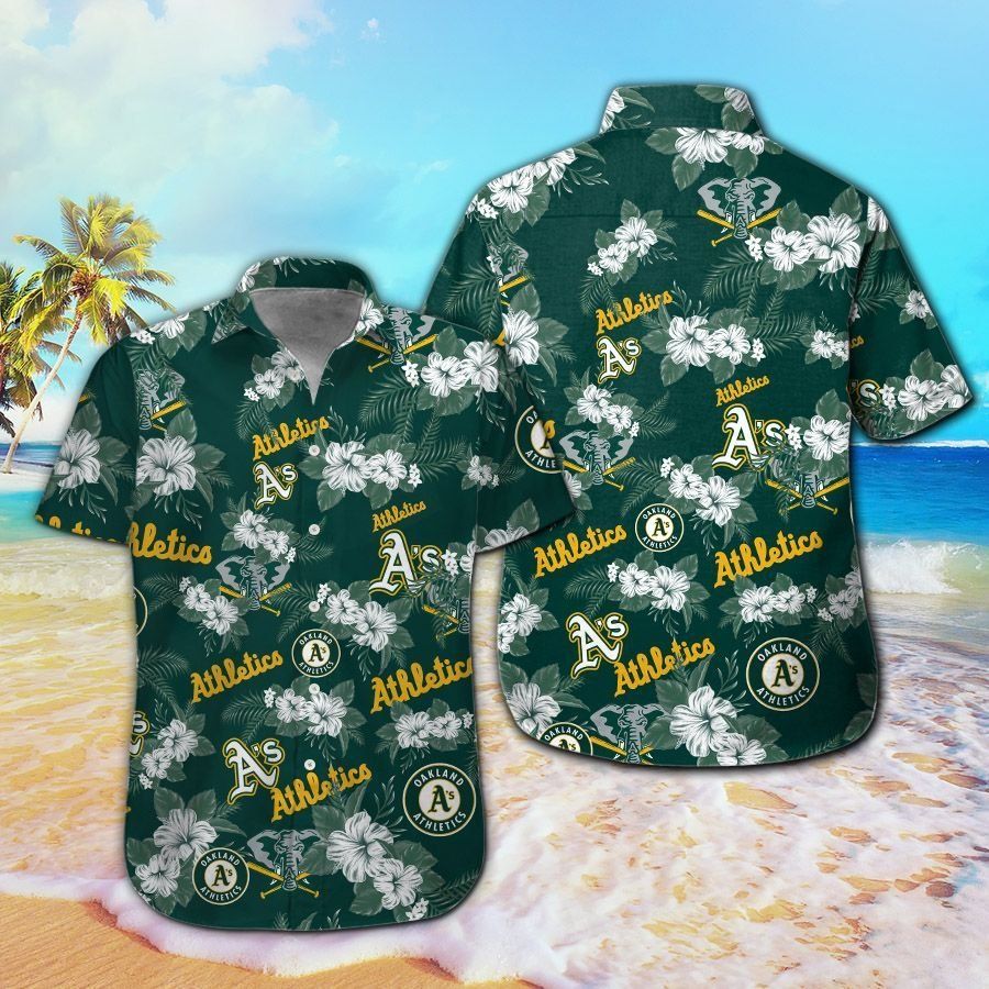 Oakland Athletics Short Sleeve Button Up Tropical Hawaiian Shirt Ver02