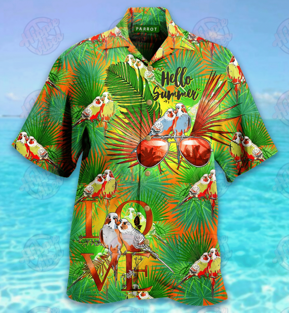 Tropical Parrot Couple Hawaii Shirt …