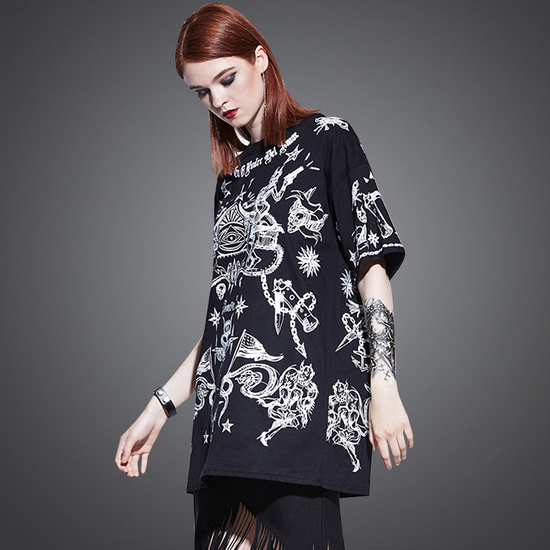 Skull Gift Gothic Skull Printed T-Sh &hellip;