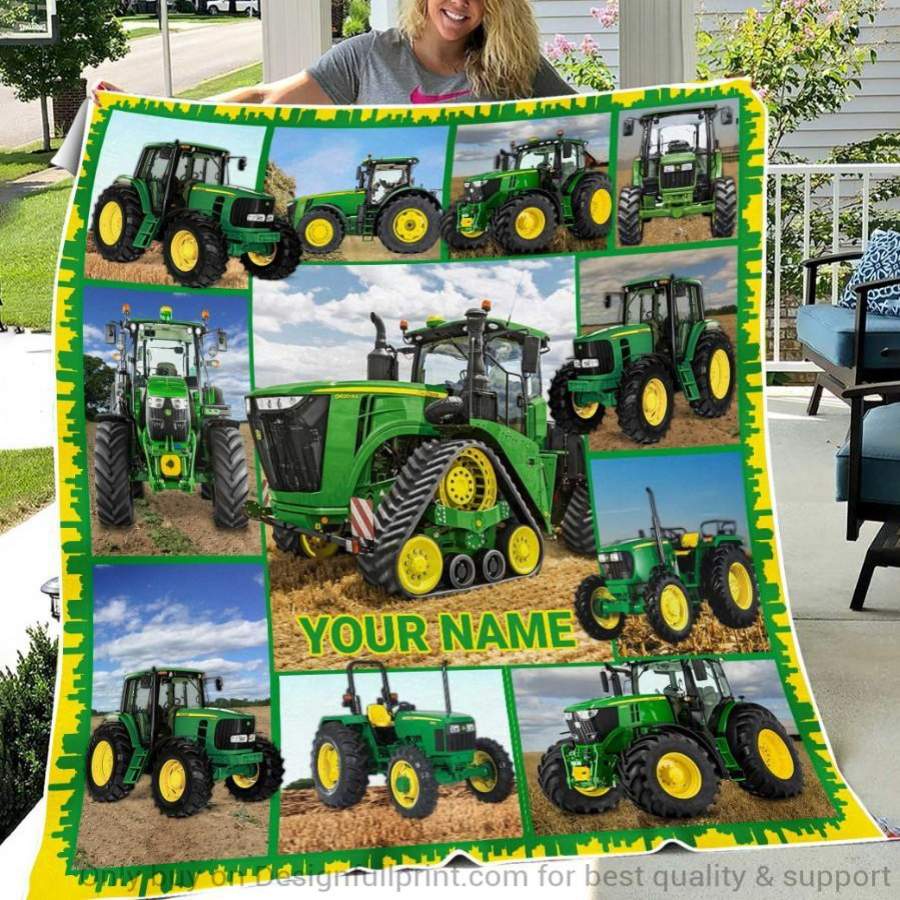 Farmer Tractor Personalized  Quilt B &hellip;