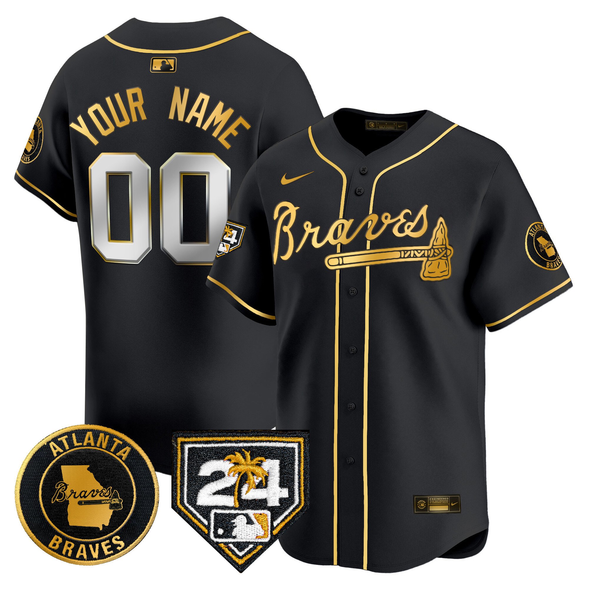 Atlanta Braves 2024 Spring Training Patch Vapor Premier Limited Custom Jersey – All Stitched