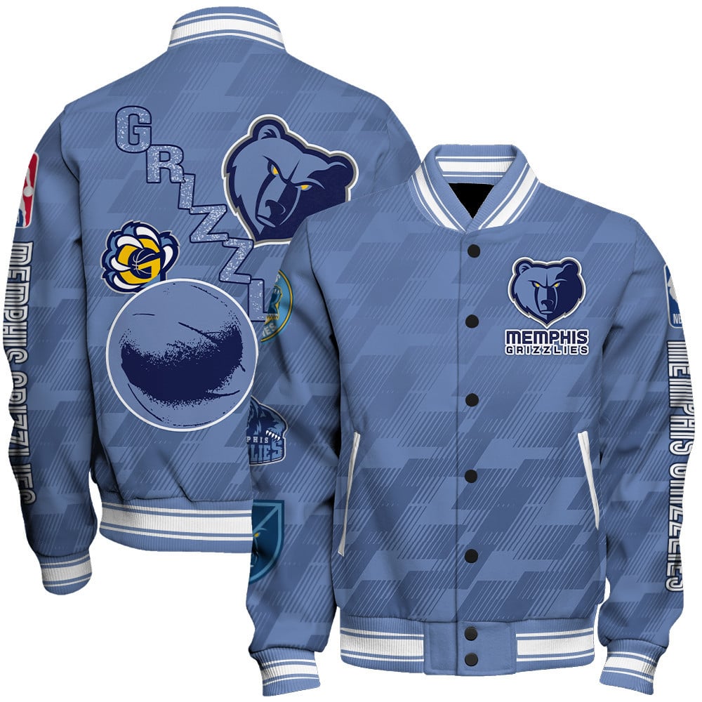 Memphis Grizzlies New Design Team Color AOP Varsity Jacket SFAT