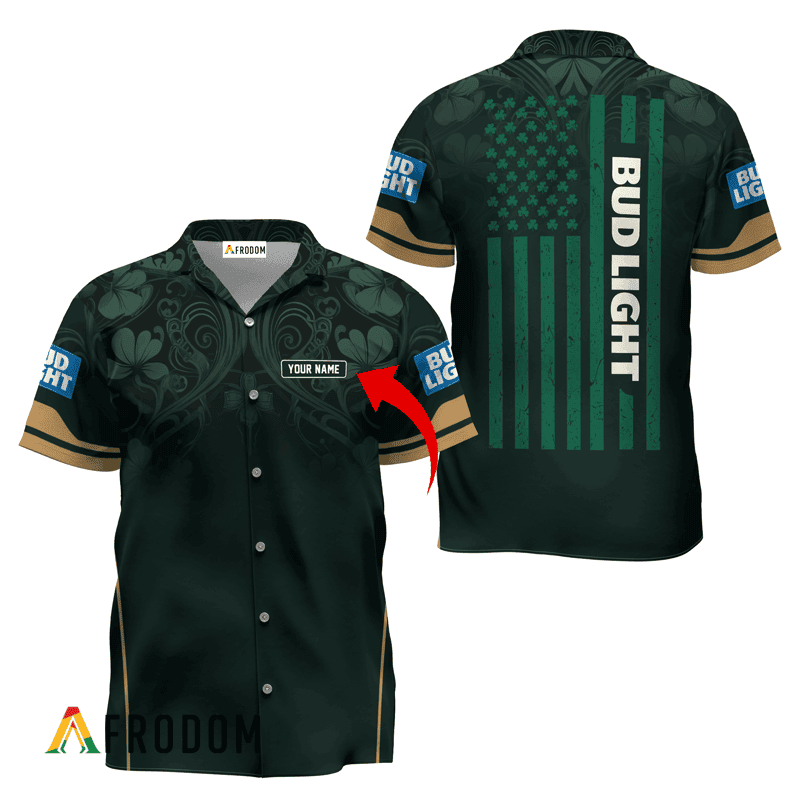 Personalized Bud Light St. Patrick’S Day American Flag Hawaiian Shirt