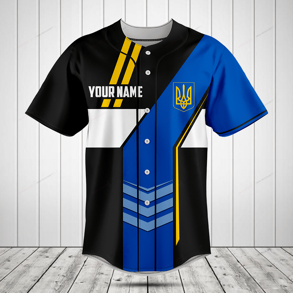 Merchcustom Ukraine Flag Speed Style Custom Baseball Jersey For Fan