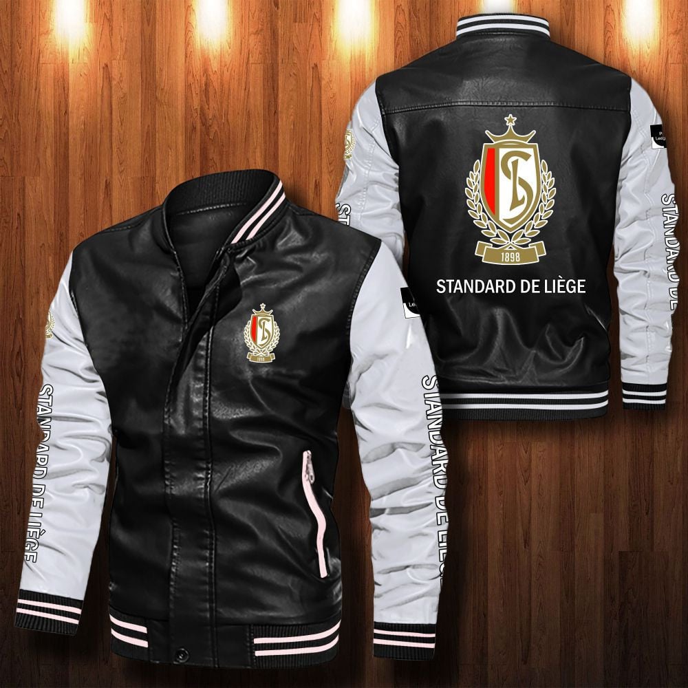 Standard Liege Leather Varsity Jacket Bomber Coat