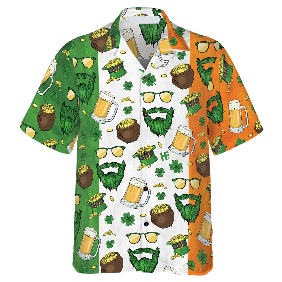 Beard Saint Patrick’S Day Seamless Pattern Hawaiian Shirt