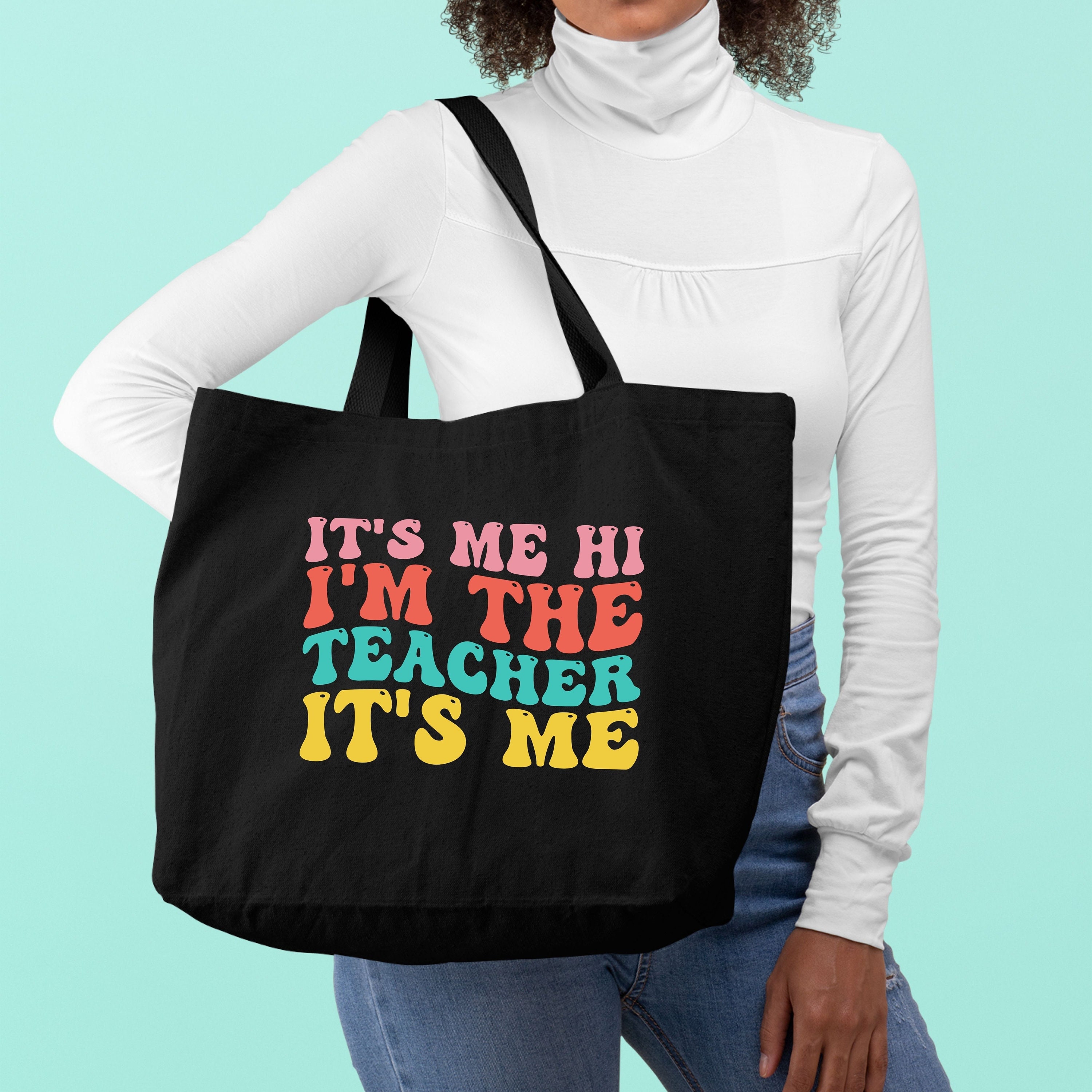 Teacher Tote Bag, Its Me Hi Im The Teacher Its Me Tote Bag, Canvas Tote Bag, Women Shoulder Bag,First Grade Teacher Tote Bag,Shopping Bag