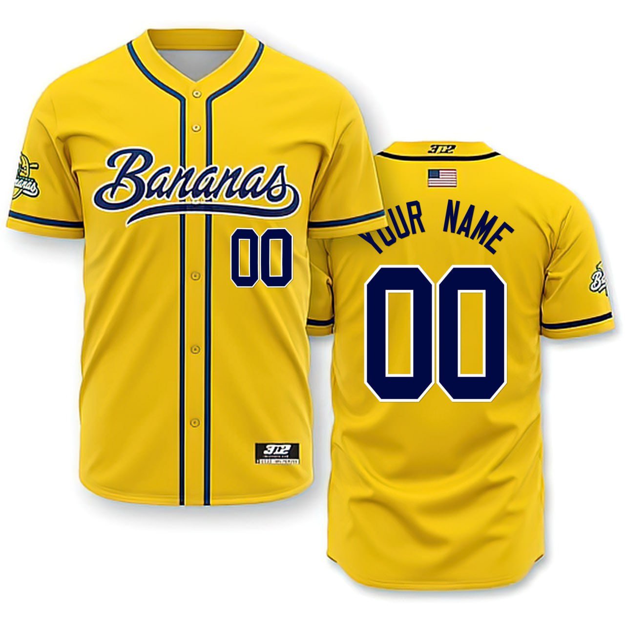 Bananas Yellow Custom Jersey – All Stitched