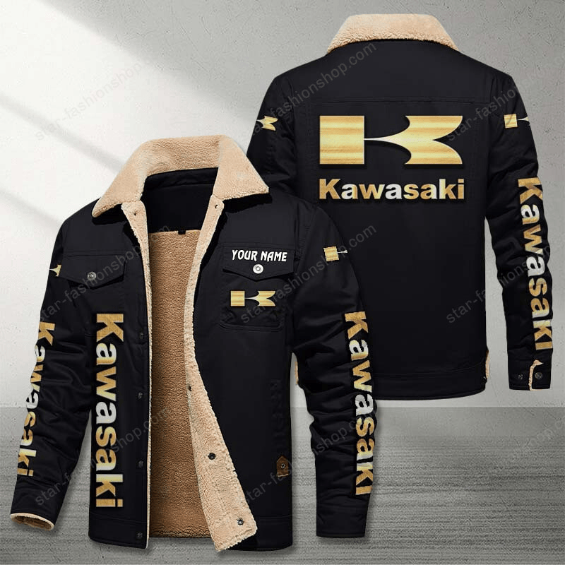 Kawasaki Black Custom Name Stand Collar Jacket