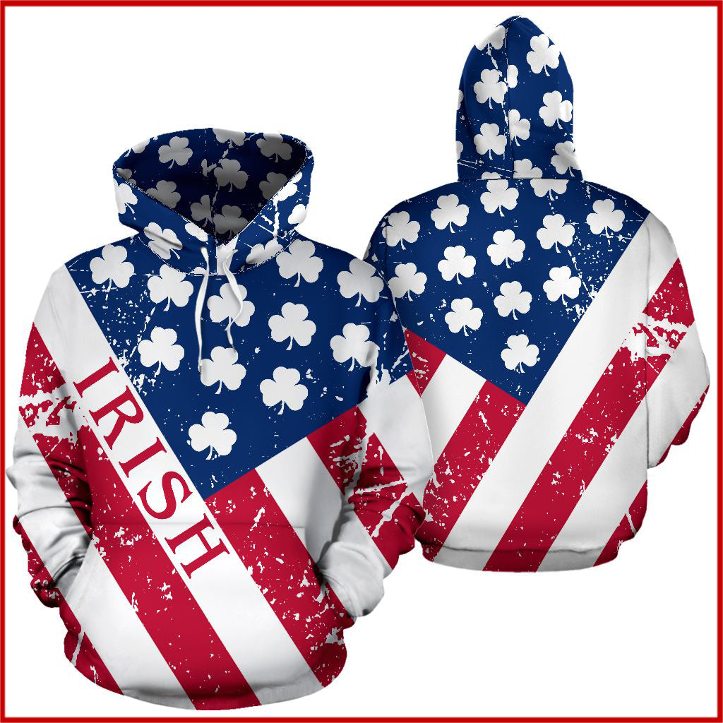 Irish Symbol Art Full Hoodie All Over Print Thicken Pullover Fleece Hoodie Irish Gift