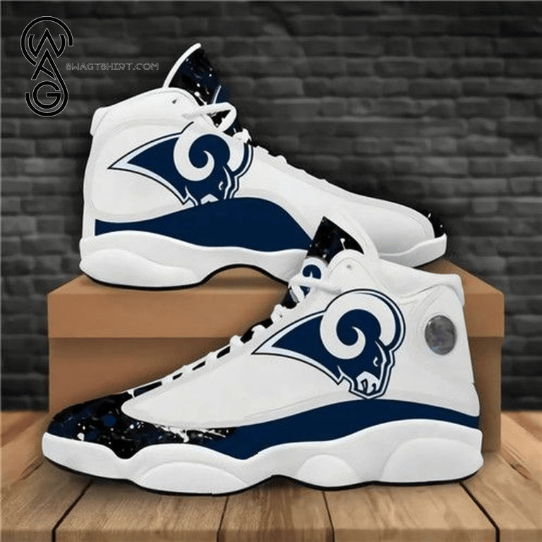 Los Angeles Rams White Dark Blue Air Jordan 13 Shoes JD13 V2144