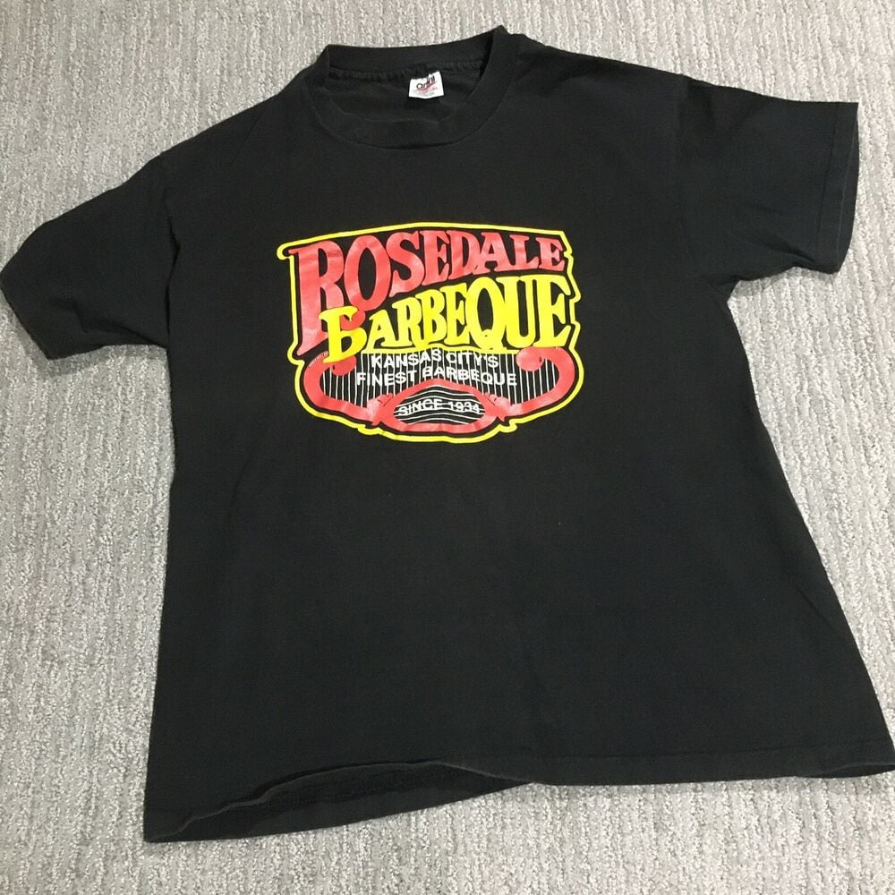 Vintage Barbeque T Shirt Bbq Black Kansas City Usa 90S