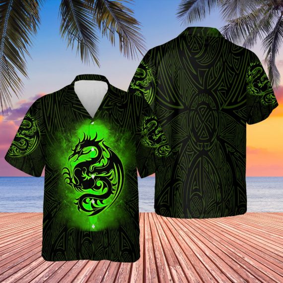 Dragon Lover Green Hawaii Shirt Qdh