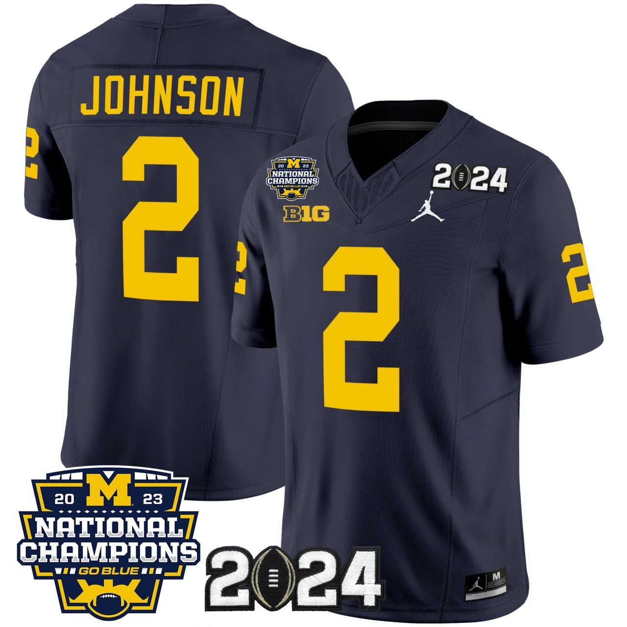 Will Johnson Michigan Wolverines 2024 National Champions Jersey – All Stitched