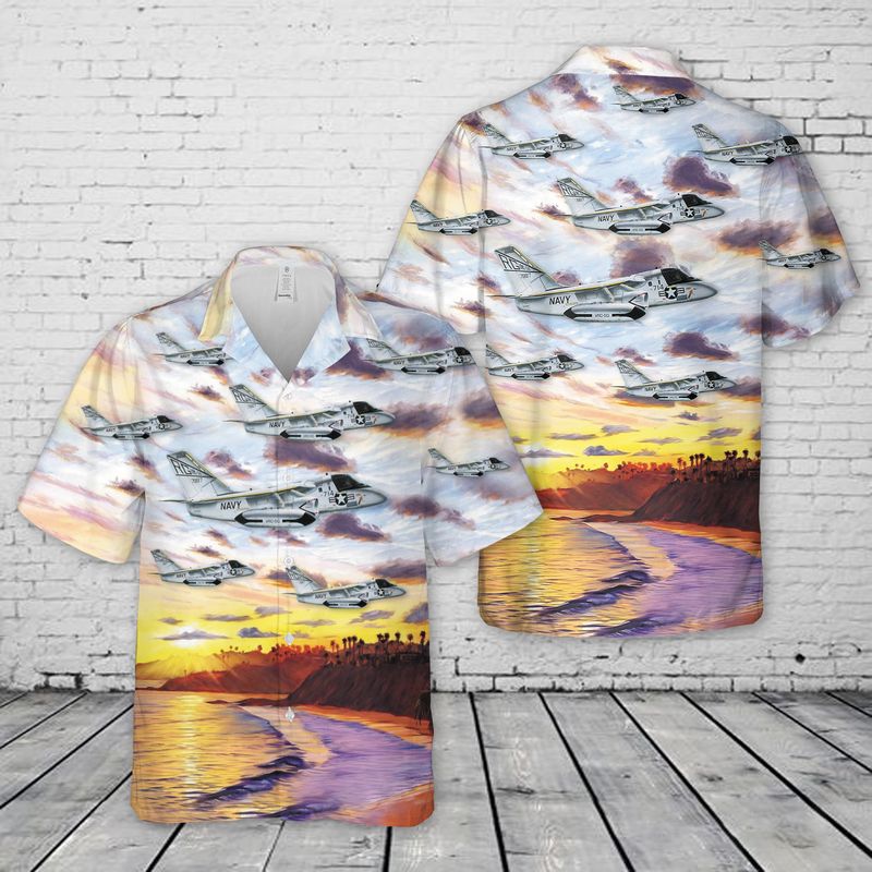 Us Navy Lockheed Us-3A Viking Of Vrc-50 Hawaiian Shirt, Short Sleeve Hawaiian Shirt For Men