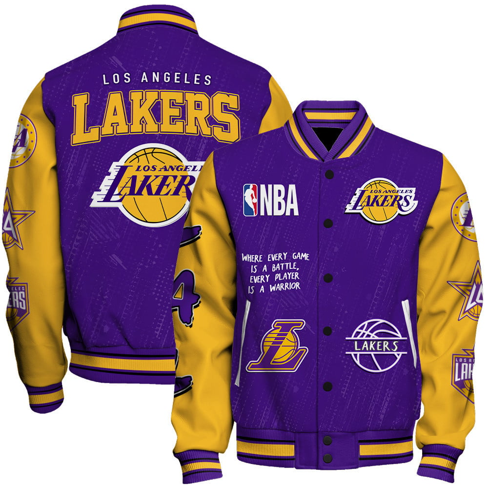 Los Angeles Lakers Team Logo NBA 2024 AOP Varsity Jacket SFAT