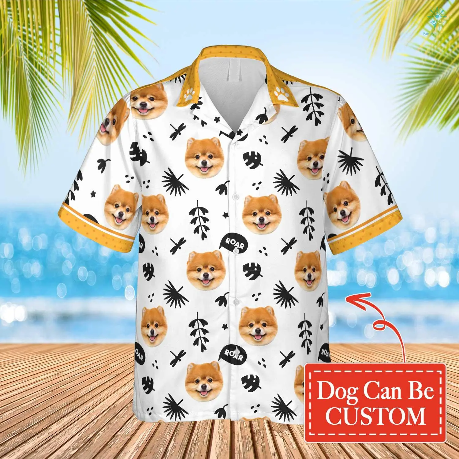 Cute Dog Roar Hawaiian Custom Image Funny Dog Summer Shirt, Hawaii Shirt For Men Women, Shirt For Dog Lover