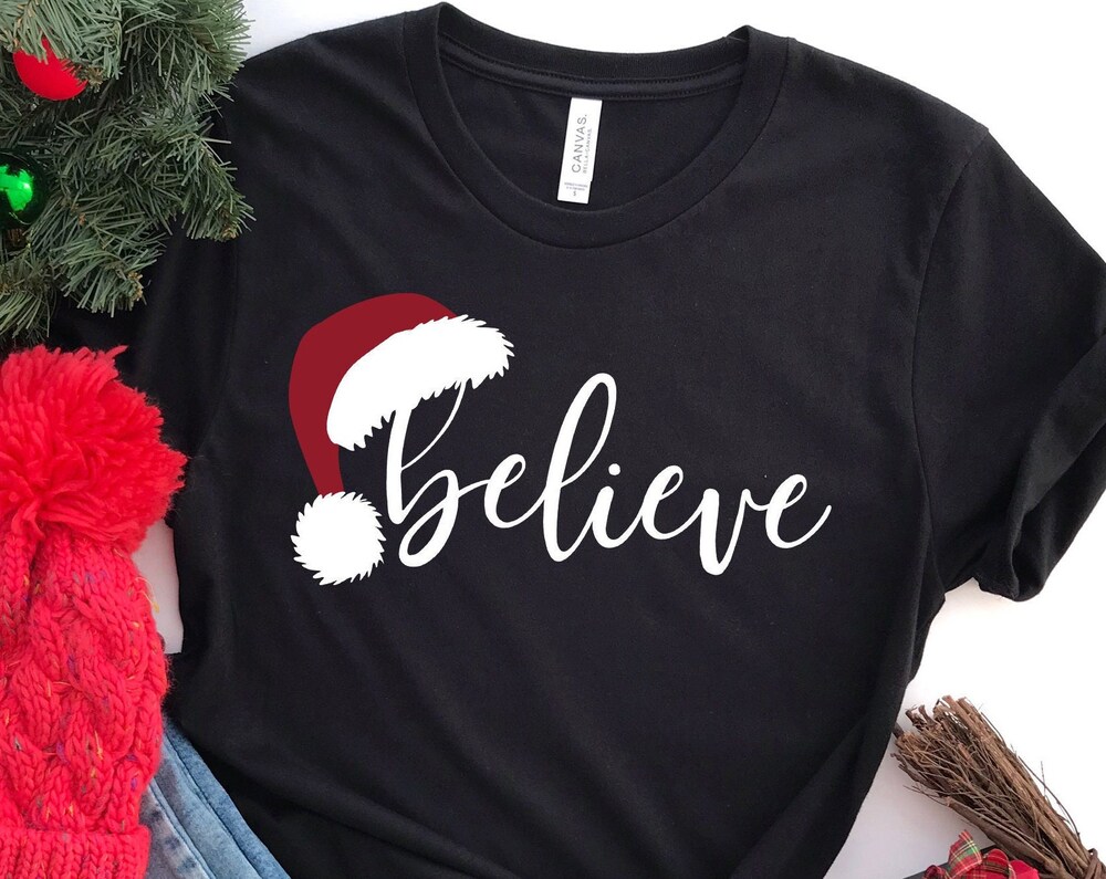 Believe Christmas Shirt, Christmas Believe Shirt Christmas Party Shirt Christmas T-Shirt, Christmas Family Shirt, Believe Shirt - Kittyband Fashion