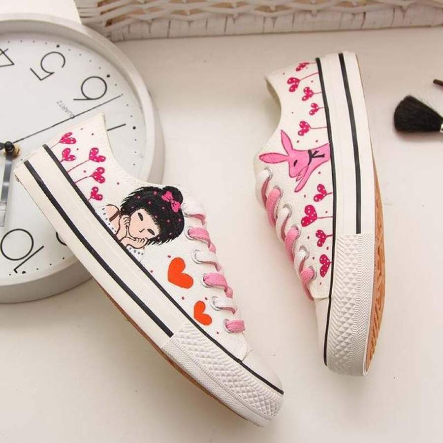 Cartoon Pretty Girl Shoes Low Top Ca &hellip;