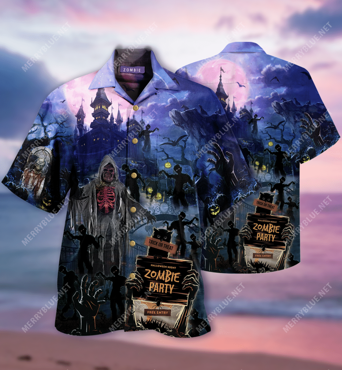 Amazing Zombies Party Unisex Hawaiia …